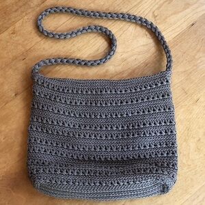 TARGET Woven Crocheted Crossbody Bag Zipper Closure - Tan/ Brown (The Sak Style)